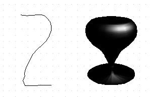4.3. Rotationskörper - 13 - Eine weitere Möglichkeit räumliche Objekte selbst zu konstruieren stellen Rotationskörper dar. Hier nimmt man einen Linienzug und lässt Draw diesen Linienzug rotieren.