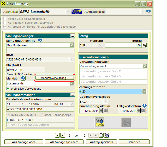 2. Sammelauftrag Einzug * Mittels SEPA Lastschrift können Forderungen von Kunden im SEPA-Raum einfach und kosteneffizient eingezogen werden.