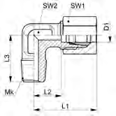 Winkel-Einschraubverschraubungen Abdichtung Form C nach DIN 3852-2 Elbows, male sealing form C acc. DIN 3852-2 Racores para roscar en codo junta forma C según DIN 3852-2 WEV-.