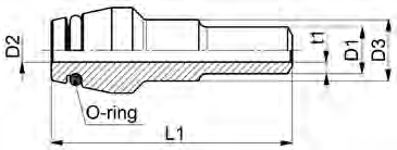 Anschweißverschraubung Weldable connection Racor para soldar Reduzierschweißnippel mit O-Ring Welding reducers with O-ring Boquillas de reducción para soldar con junta tórica SKR Type -D3 / D1 x t1