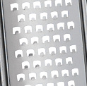 Reibfläche: 22,0 x 3,0 cm Messerscharfe Klingen durch moderne Ätztechnik Rutschfester Silikonfuß für