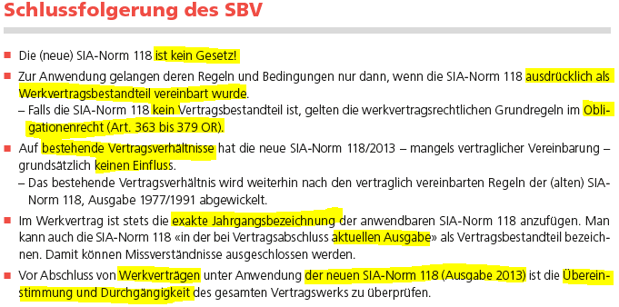 NORM SIA 118:2013 «Allgemeine