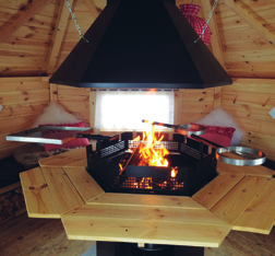your mountain grill «Your Mountain Grill» sind die drei neuen skandinavischen Grillkotas in der SkiArena Andermatt-Sedrun. Diese sind exklusiv ab 6 bis 12 Personen zu mieten.