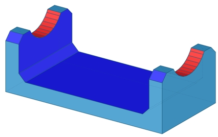 Lagerbock: Raumtransformationen, Differenz, Bohrung, Fasen 0,5 R2 4 1 1 5 0,5 12 6 Konstruktionsvorschlag: Konstruiere einen Quader (6 x 12 x 4), Konstruiere einen zweiten Quader (6 x 10 x 4) und