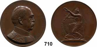 Februar. Brustbild. / Devise. 20 mm. 3,63 g. Bennert 72.... An Ring mit Öse, fast vorzüglich 30,- 710 - Bronzemedaille o.j. (ab 1898, K. Schwenzer). Brustbild rechts.