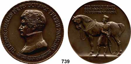 54 M E D A I L L E N 738 Klopstock, Friedrich Gottlieb, deutscher Dichter Silbermedaille 1803 (Georg Valentin Bauert) zu seinem Begräbnis. Kopf links.