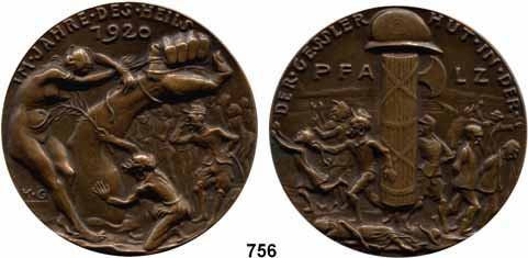 56 M E D A I L L E N Medailleur Karl Goetz 755 Bronzemedaille 1920.