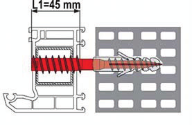 Distanzschrauben Distanzschraube Abstandmaß 45 mm Stahl, glanzverzinkt Befestigungsmittel für die spannungsfreie Abstandmontage bei Beton / Mauerwerk muß Ø 8 mm vorgebohrt werden, um einen