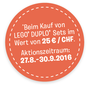 25 EUR/CHF und erhalte ein LEGO DUPLO Kinder T-Shirt gratis Marketing
