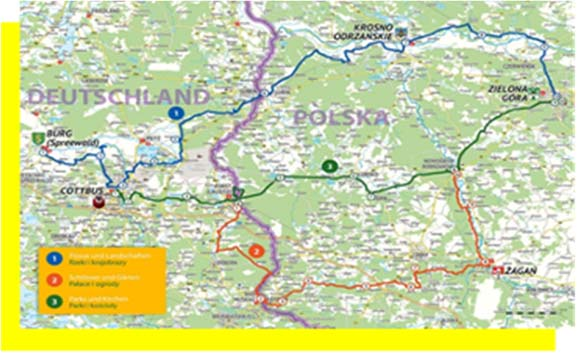 Grenzüberschreitende Radwegen. Quelle: Webseite des Projekts www.projektgps.