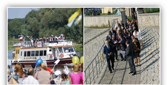 Nowa Sól, Bytom Odrzański, 4.9.2014 (der 1. Tag) Am ersten Tag der Veranstaltung fand die Oderfahrt mit dem Schiff Laguna vom Flusshafen Nowa Sól nach Bytom Odrzański und zurück.