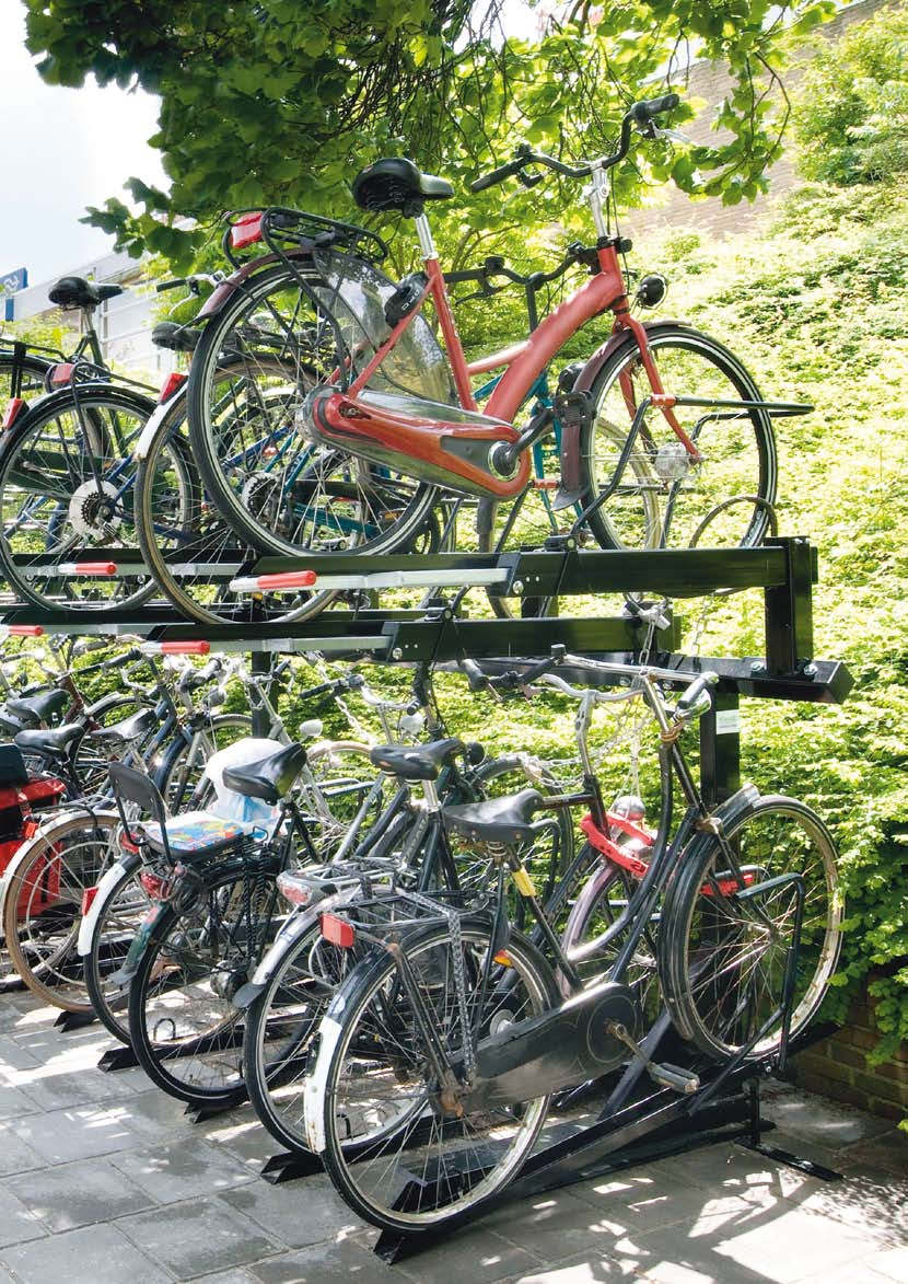 Fahrradüberdachung Doppelstock-Fahrradparksystem LIPTO, einseitig CYCLE mit UP,