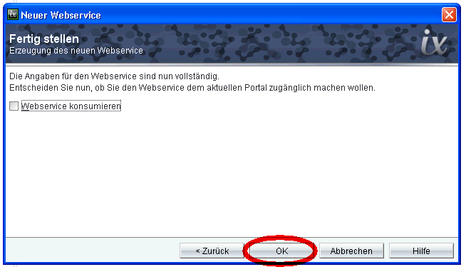 Die Option Webservice konsumieren bleibt deaktiviert. Abbildung 2-18 v2.0.0 (Intrexx v4.0 SP-11) Der Webservice ist nun aktiviert und bereit Dateien vom Xlive FILE ROUTER zu empfangen.