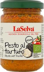 Cucina raffinata con pesto: Trüffel-Feinkost auf getrockneten Tomaten und mediterrane Variante mit grünen Oliven.
