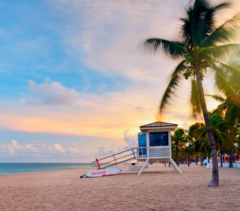 ATLANTIKKÜSTE Der weisse Sandstrand von Miami Beach zieht sich entlang der Atlantikküste nach Norden. Hier erwarten Sie abwechslungsreiche und vielseitige Ferienziele.
