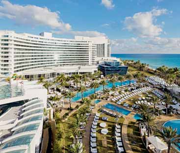 Lage Das legendäre Fontainebleau liegt direkt am traumhaften Strand von Miami Beach und ist nur 4 km vom Art Deco District und der Lincoln Road mit Boutiquen und Restaurants entfernt, welche mit dem