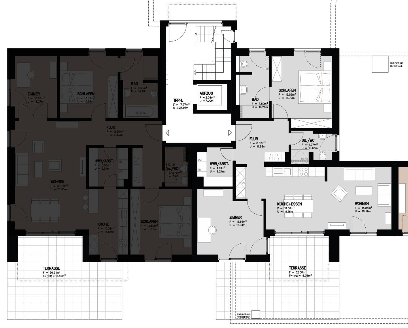 Grundrisse Haus B8 - Erdgeschoss VERKAUFT