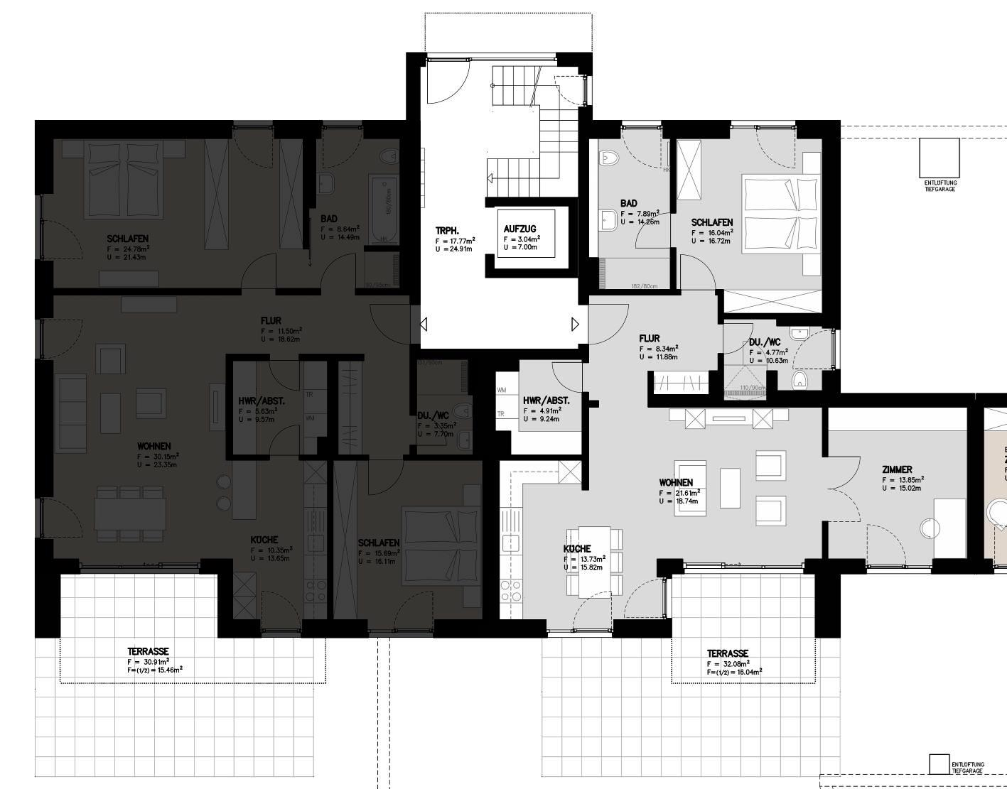 Haus B10 - Erdgeschoss VERKAUFT Whg. B10.1 Whg. B10.2 ~106,00 m² 3 Zimmer * Preis inkl.