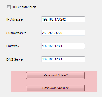 Ist der DHCP-Client deaktiviert, müssen Sie für das FBI6122-0400 manuell eine gültige IP-Adresse vergeben (Abb. 12). Abb.