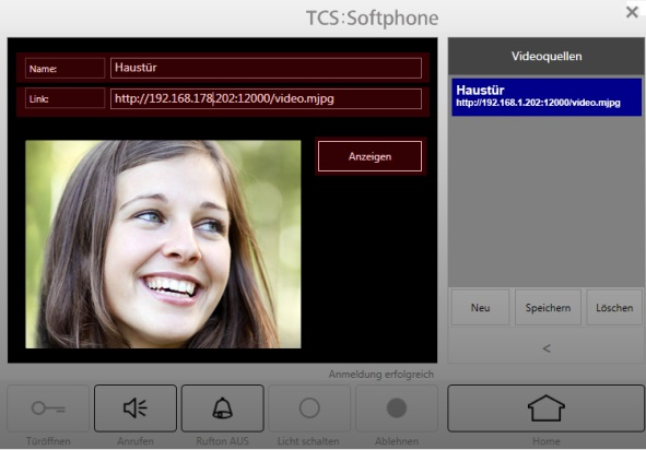Videoquellen verwalten Klicken Sie im Hauptmenü auf Videoquellen. Klicken Sie auf Neu. Tragen Sie in das Eingabefeld Namen einen Namen für die Videoquelle ein (z. B. Haustür).