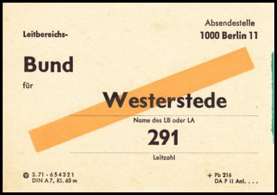 Handbuch Automatische Briefverteilung im Postamt 1000 Berlin 11 Beleg 2.15. Wie abgebildet oder ähnlich.