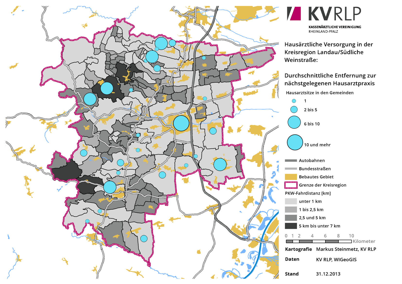 Kreisatlas zur vertragsärztlichen Versorgung: Stadt Landau und Kreis Südliche Weinstraße 45