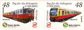Ersttags-Abstempelung PM-PIN 2140 4,90 17. September 2005 - Block "Tag der Fahrgäste - VBB" - Block 2 Block "Tag der Fahrgäste" mit 6 Werten zu je 48 Cent ** PM-PIN 2150 ausverk.