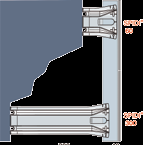 40 mm durch die bewährte Klemmfeder Wandstützen für Fassaden- und Deckenabhängung bis 900 mm möglich Einteilige Wandstütze mit integrierter Klemmfeder bis 900 mm Befestigung am Baukörper (Außenwand