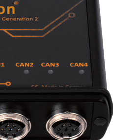 Das Interface ermöglicht von der CAN-Bus Systembeobachtung bis zur Analyse von Layer 7-Protokollen wie CANopen oder SAE J1939 alle erforderlichen Diagnoseapplikationen.