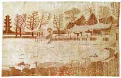 Ostturkestan um 1920 Ostturkestan/China Sinkiang/Tarimbecken Katalog-Nr: 28 260 cm x 160 cm Schafschurwolle Baumwolle Ein riesiges Gebiet fast ohne Niederschläge bildet die Brücke zwischen Fernost