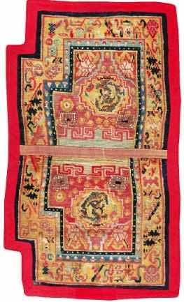Gyantse-Makden um 1900 Tibet Katalog-Nr: 39 108 cm x 57 cm Schafschurwolle Ungefärbte Baumwolle bzw.