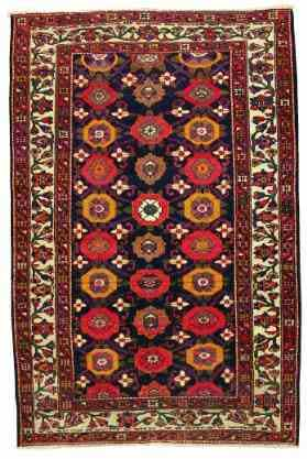 Bachtiar um 1920 Katalog-Nr: 88 Südiran. Südöstlich von Isfahan, in Shahdre-Kort (Staat der Kurden) findet man das Zentrum der Bachtiari. 198 cm x 132 cm Schafschurwolle Ungefärbte bzw.