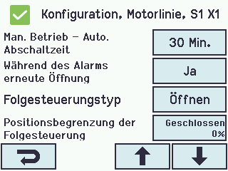 Konfiguration der Folgesteuerung Motorlinie Folgesteuerungskonfiguration 1. Positionsbegrenzung der Folgesteuerung Ist die maximale Position der Motorlinie, wenn das Ergebnis nicht erfühlt ist.