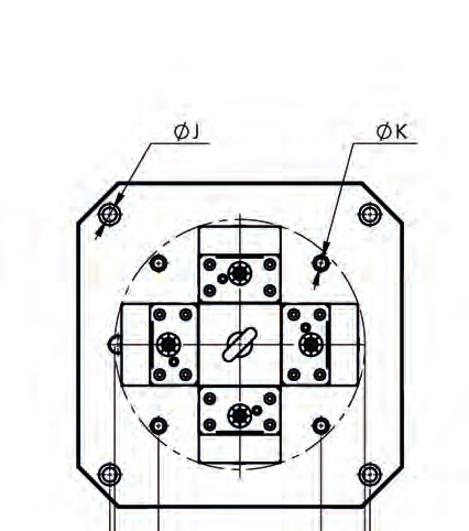 04 12-4V Aufspannturm mit 4 Doppelspannern, Platte 400 x 400 mm Tombstone with 4 double vices, plate 400 x 400 mm 12 4-30 236 1