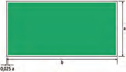 Form: rechteckig Grundfläche: grün Bildzeichen: weiß Der Anteil der Sicherheitsfarbe Grün an der Oberfläche des Zeichens muss mindestens 50 % betragen.