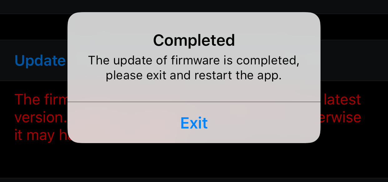 FIRMWARE-UPDATE Wenn ein Firmware-Update für die Case-Remote-App notwendig ist, wird die Taste Update auf