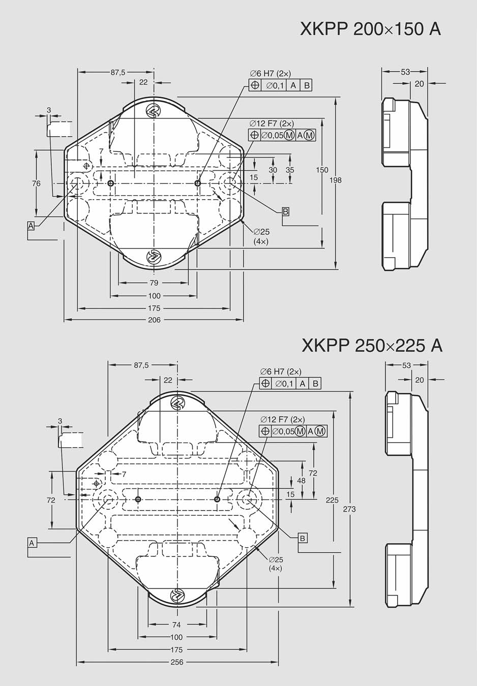 Paletten XKPP 200 150 A, XKPP 250 225 A PO X45 XS X65 X65P X85 X85P XH XK XKP X180 X300 GR CS