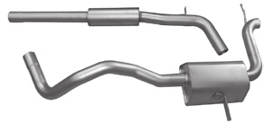 exhaust in connection with front silencer. 513,00 / 735013 0300 735013 0700 Megané Phase II, Typ BA, 5-türig, 1999=> Megané Phase II, type BA, 5 door, 1999=> 1.4l 55 kw; 1.4l 16V 70 kw; 1.