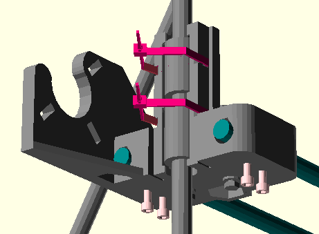 HINWEIS Fetten Sie die Linearkugellager vor der Benutzung. Vergessen Sie nicht die Linearkugellager auf die Stangen zu stecken. Montagedetail Schritt 2.