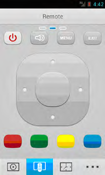 5. Stream to Smartphone or Tablet 5.4 Control buttons (Page 1) This page offers the following control buttons: Off button Mute button Menu button Exit button Color keys No.