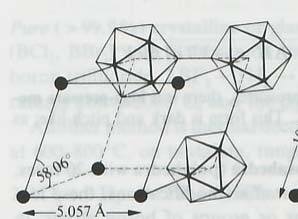 Elementarzelle ist von einem 12 besetzt β-rhomboedrisches