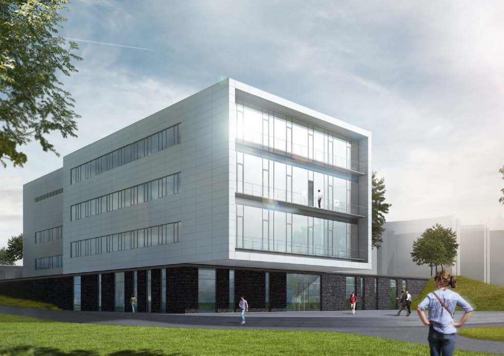 Abbildung 4 Entwurf der Südansicht des geplanten Forschungsneubaus Abbe Center of Photonics am Beutenberg-Campus. 7.12.
