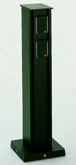 482037 Preis 7,- 8 Steckdosensäule schwarz, mit 4-fach Schutzkontaktsteckdosen, Aluminiumguss und Alu-Profil mit
