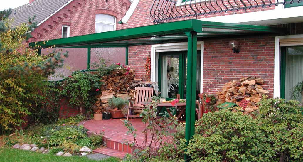 ALUTEC SYSTEMDACH Die maßgeschneiderte Lösung für Terrasse, Balkon, Carport oder Pergola. Preise inklusive Kunststoff-Verglasung (*Roofstar, 16mm stark) und Regenfallrohr.