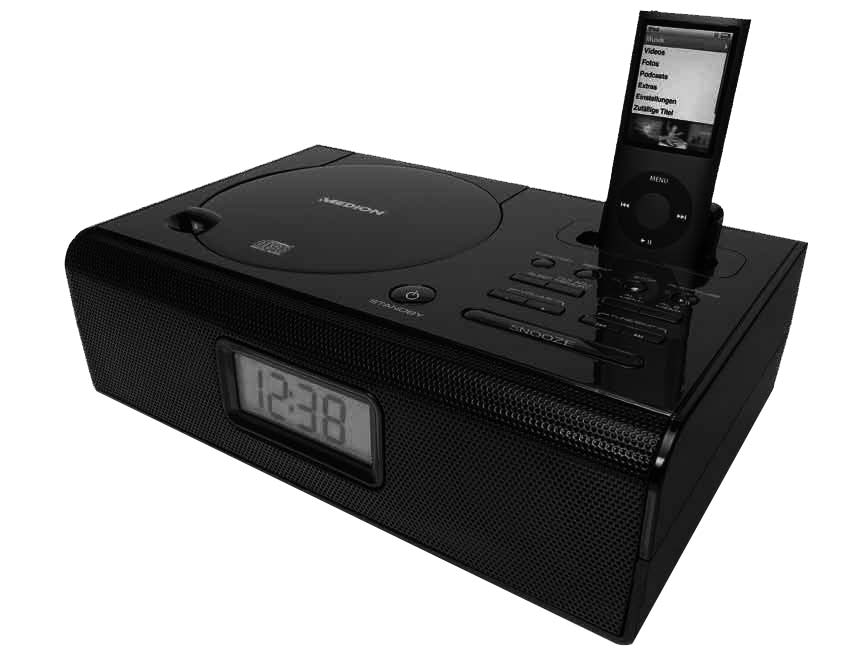 Design Stereo CD Uhrenradio mit Docking für ipod* MEDION LIFE E64002 (MD 82314)