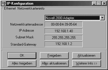 2.5 Adressen dynamisch verteilen 39 Das Subnetz 192.168.1.0 verfügt über die Netzmaske 255.255.255.0. Das legt fest, dass alle Rechner, deren IP sich nur in der letzten Zahl unterscheidet zum gleichen Subnetz gehören.