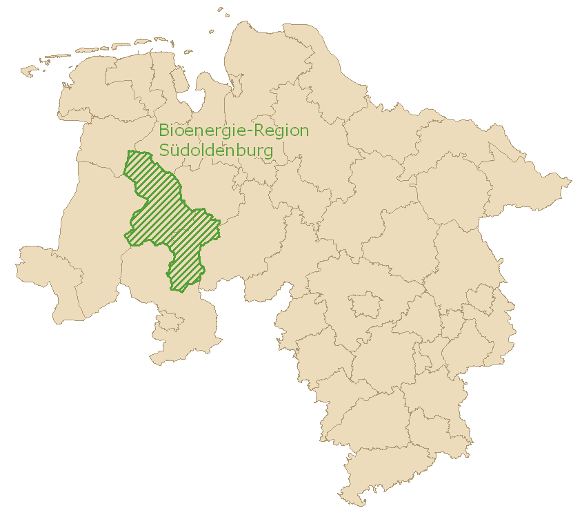 Bioenergie-Region Südoldenburg Antragsteller: Agrar- und Ernährungsforum Oldenburger Münsterland e.v. Gebiet: Landkreise Vechta und Cloppenburg Größe: 2.231 km², 297.