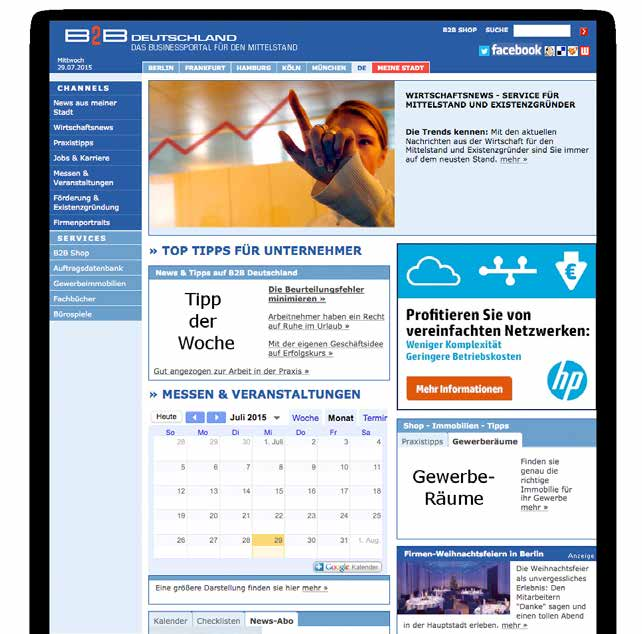 12 / 13 B2B-Deutschland.de Businessportal für den Mittelstand 10.000 Page Impressions * 10.