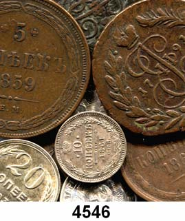 und 20 Kopeken 1914. LOT 17 Stück... 30,- 4549 LOT von 39 verschiedenen modernen Münzen. Darunter Rubel 1896.