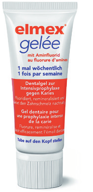 e. elmex gelée. Für intensiven Kariesschutz. 1. 2. elmex gelée bildet ein Fluorid-Depot auf dem Zahnschmelz und erhöht damit den Schutz vor Karies wesentlich.